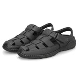 Men's PU Fisherman Black Sandals